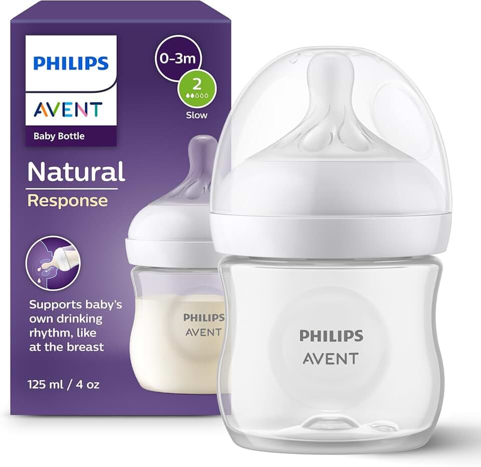 Philips AVENT Natural Response Babyflasche – Babyflasche, 125 ml, für Neugeborene ab 0 Monaten, BPA-frei (Modell SCY900/01)