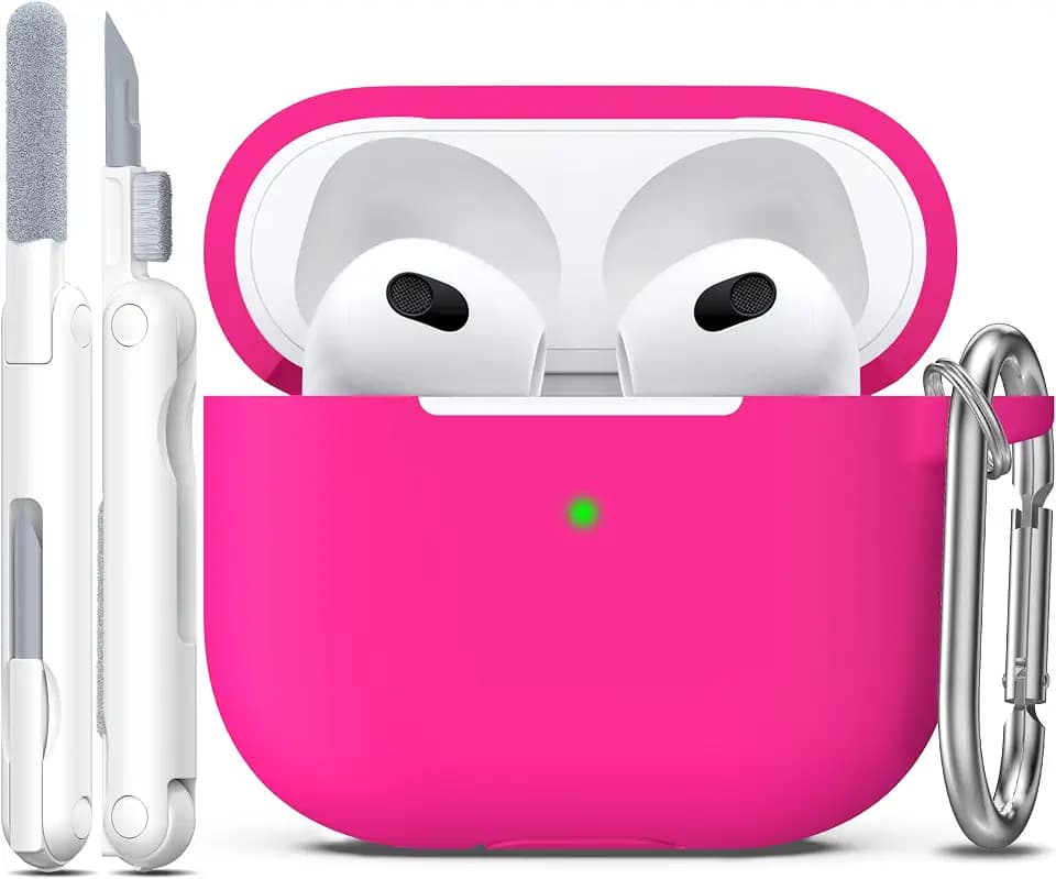 R-fun for AirPods 3 Case Silicone Cover, Rose Pink