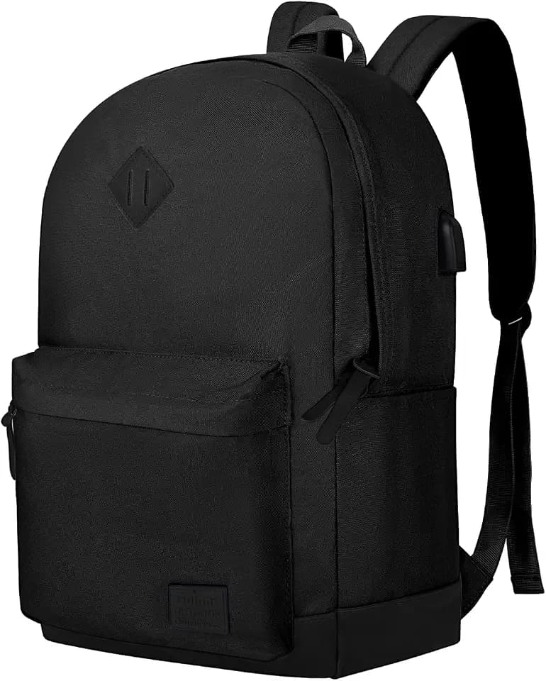 Goloni Backpack for Men Women,Travel Laptop Backpack, Water Resistant 17.3 Inch USB Charging Backpack, Large Capacity Work Commute Bag,All Black