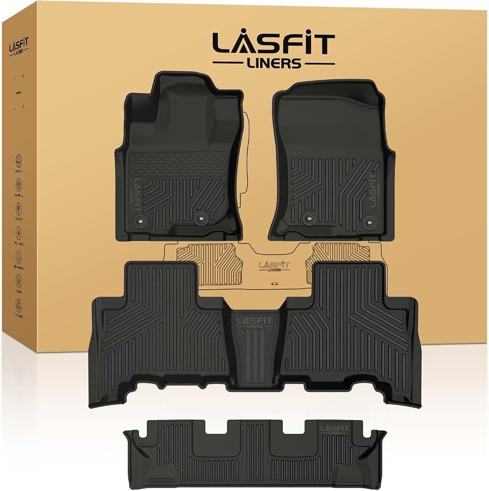 LASFIT Floor Mats for Toyota 4Runner 2013-2024 (Only Fit 7-Seats)