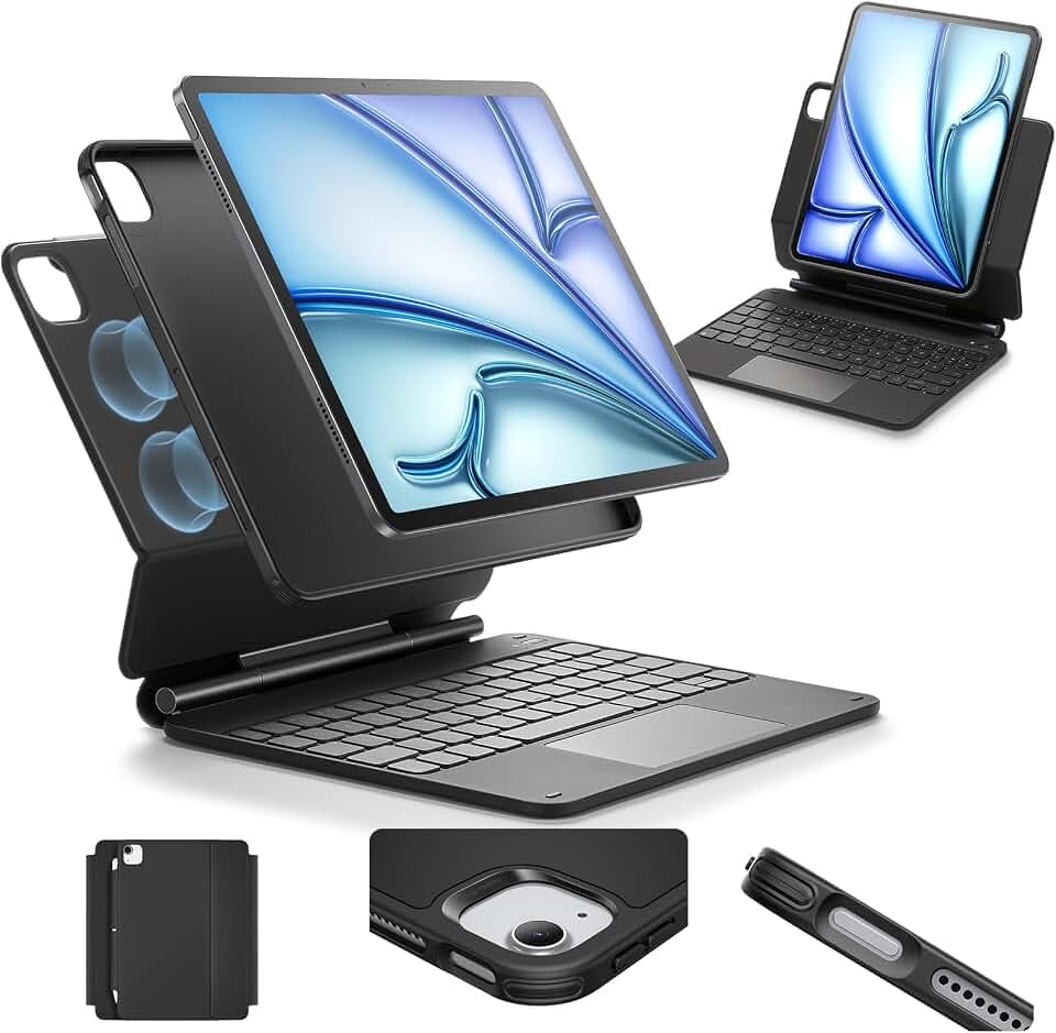 ESR für iPad Air 11"/Pro 11" Hülle mit Tastatur, Multi-Modus Magnetständer