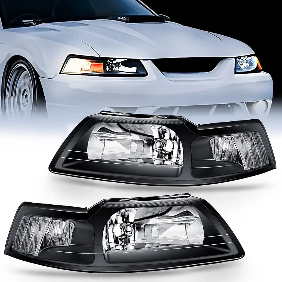 Nilight Headlight Assembly Compatible with Ford Mustang 1999-2004