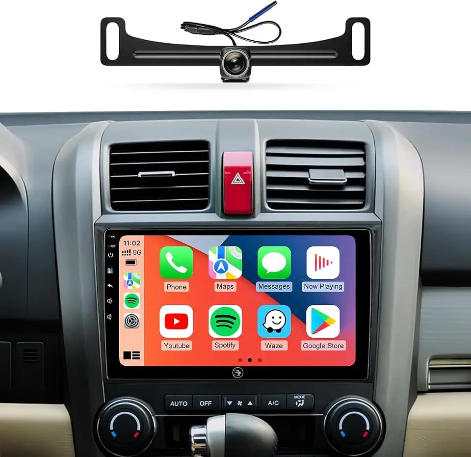 9 Inch Car Radio Stereo for Honda CR-V 2006-2011 Wireless CarPlay Android Auto 5G WiFi GPS Navigation Touch Screen Bluetooth FM RDS HD Backup Camera
