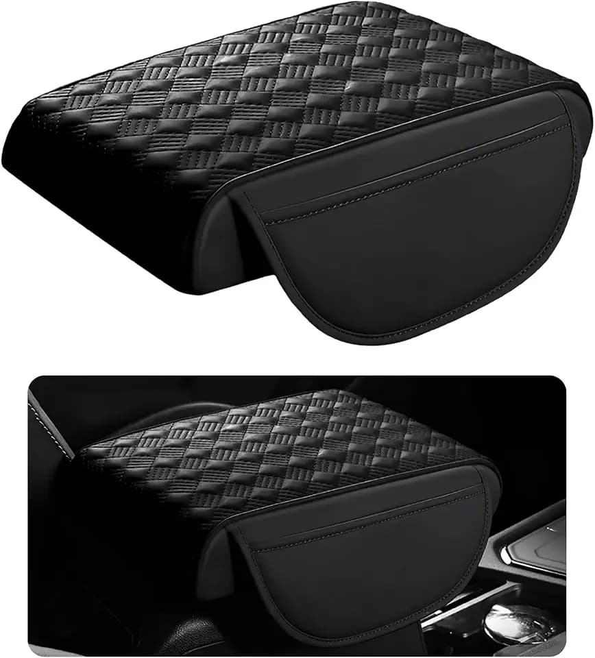 Car Armrest Cushion, 12.2"x8.3" Memory Foam Console Pad (Black)