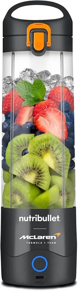 Nutribullet Portable x McLaren F1 Team - Mixer, kabelloser Smoothie Maker mit Akku, 475 ml Tritan Becher, USB-C, To-Go Deckel, Kompakt, leicht, Grau (NBP003GO-MC)