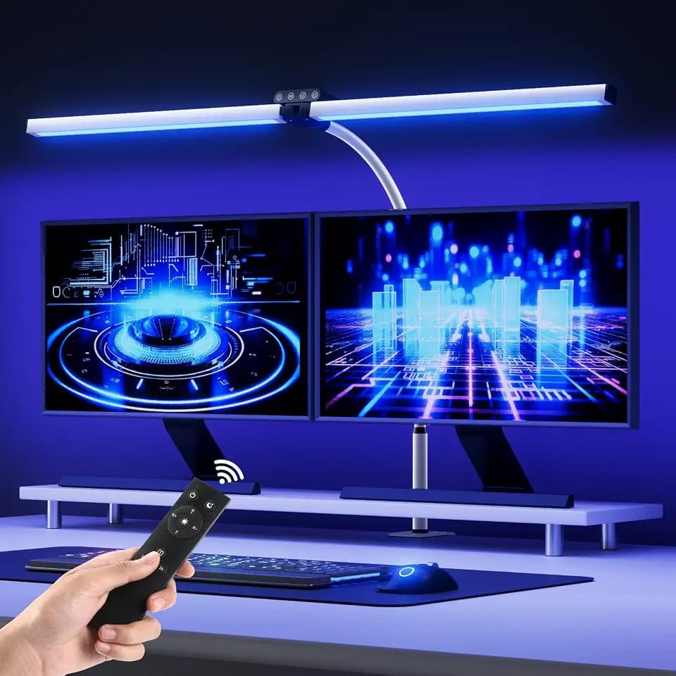vatato Doppelkopf LED Schreibtischlampe mit RGB, Weiß