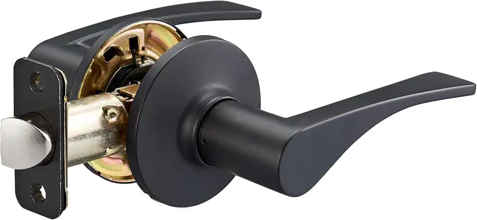 Amazon Basics Victorian Easy Installation Passage Door Lever, Matte Black, 1-Pack