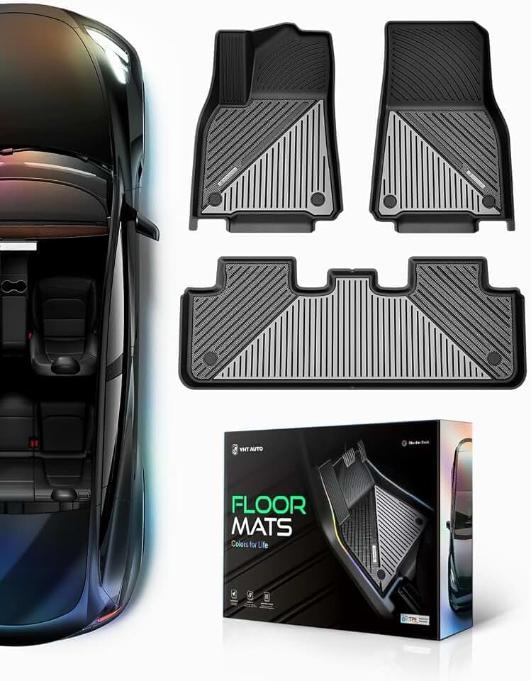 YHTAUTO Upgrade Floor Mats for Tesla Model Y 2020-2024 5-Seat Custom Fit