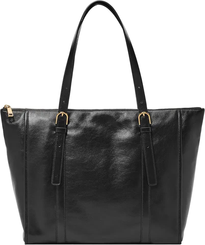 Fossil Women's Carlie Leather Tote Bag Purse Handbag