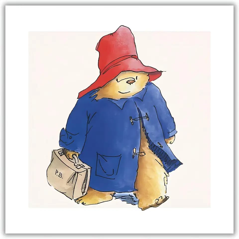 Grußkarte mit Paddington-Bear-Motiv, quadratisch, mit weißem Umschlag, aus der Museum-Kollektion