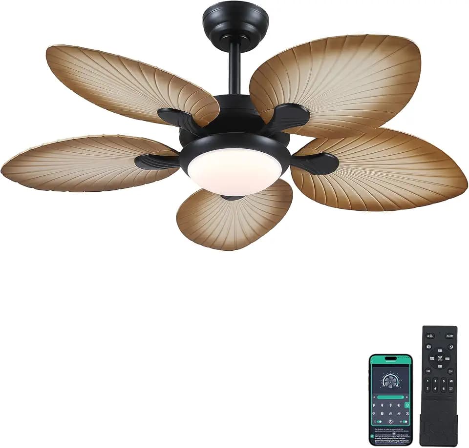 Wiviniya 44 Inch Tropical Ceiling Fans with Lights for Outdoor Patios Porch
