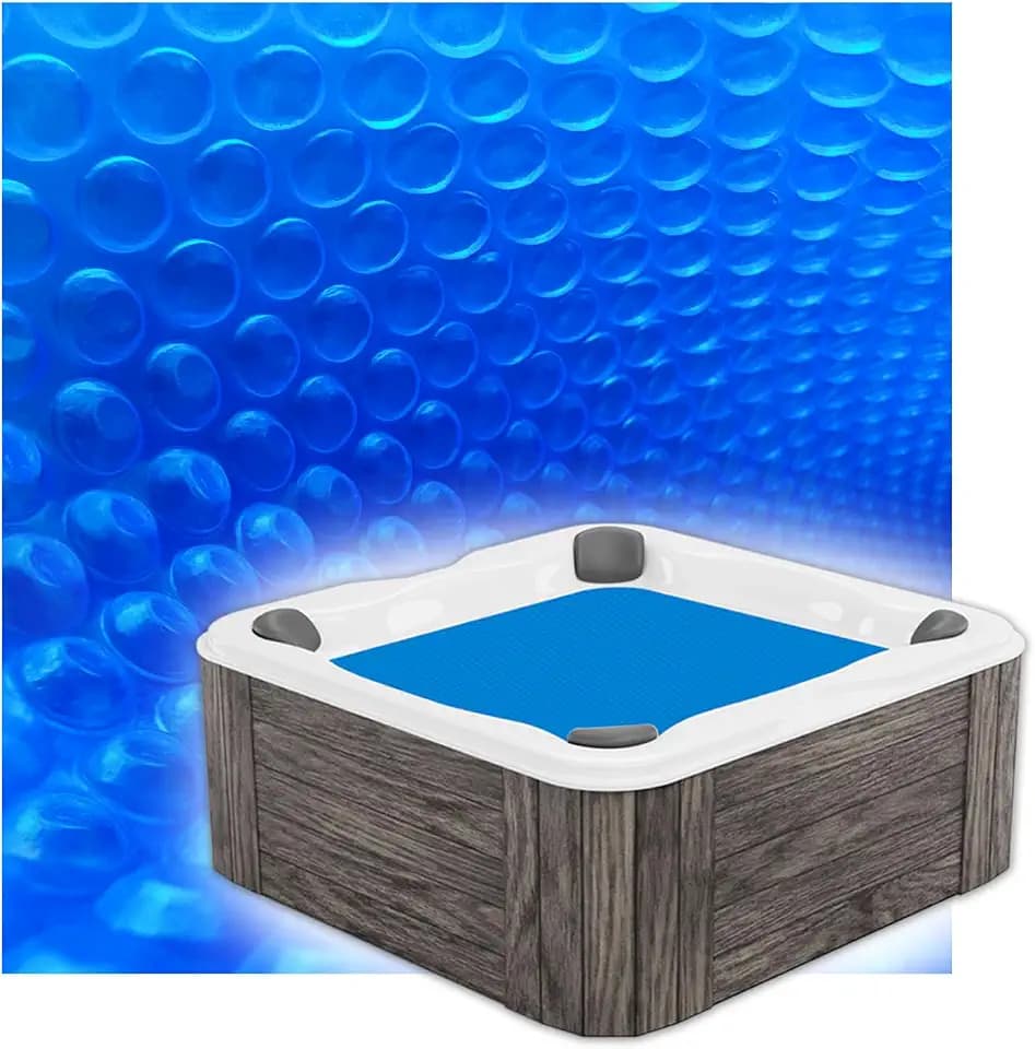 SPA and Hot Tub Bubble Cover 7x7 Foot Rectangle, 10Mil Blue
