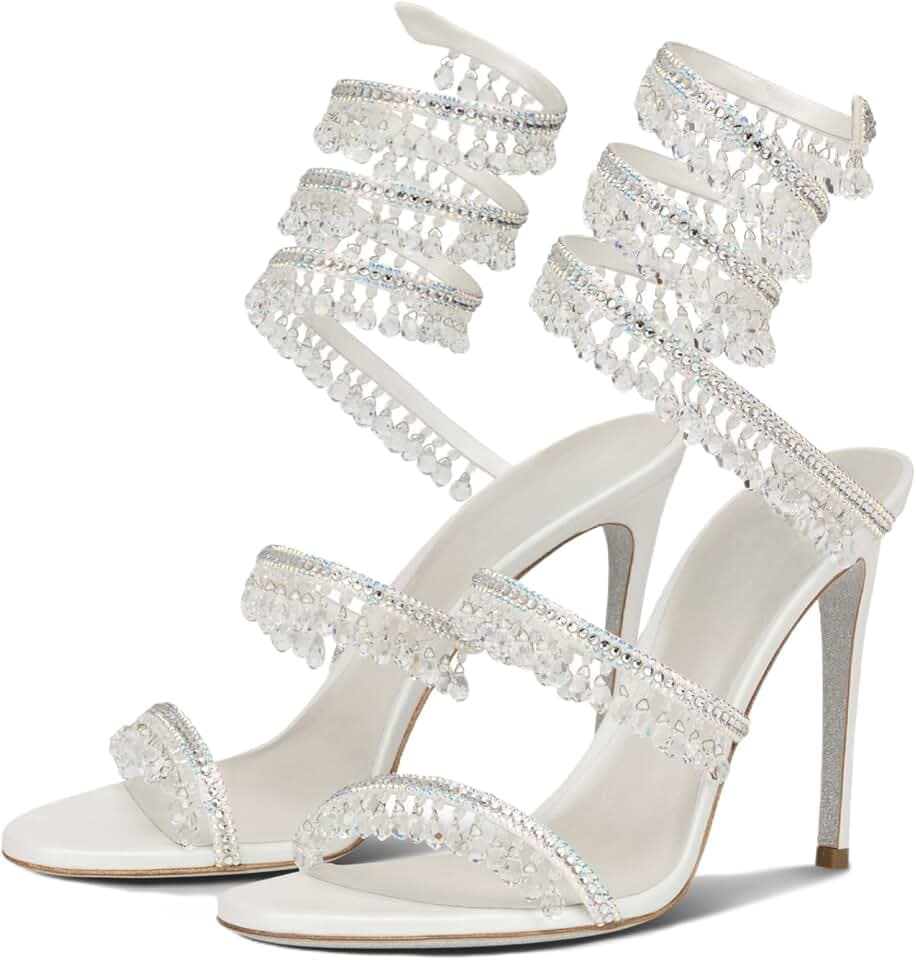 Rhinestone Wrap Around Strappy Stiletto High Heels for Women