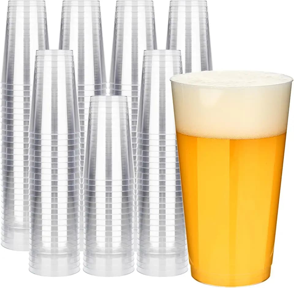 RACETOP 16 oz Clear Plastic Cups, 200 Pack Disposable Party Cup
