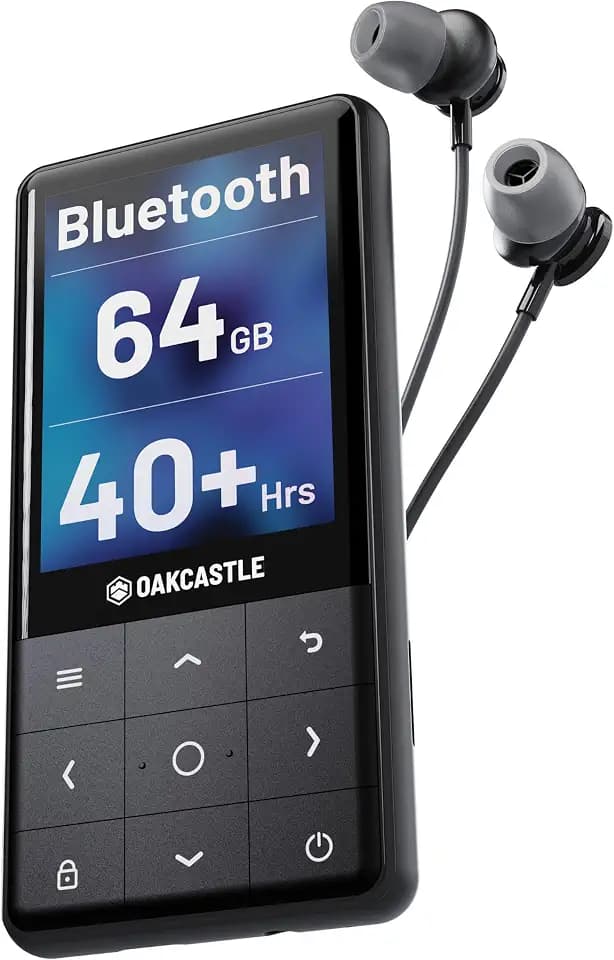 OAKCASTLE MP300 Mini MP3 Player Bluetooth mit 40 Stunden Akkulaufzeit