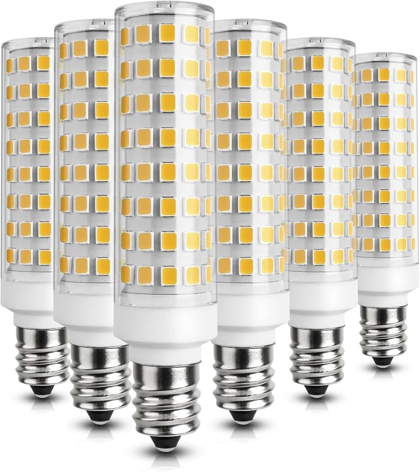 9W 4000K Natural White E12 LED Bulbs - 100W Equivalent 1200LM, Non-Dimmable Candelabra Base Bulb 6 Pack for Kitchen, Office, Vanity Lighting
