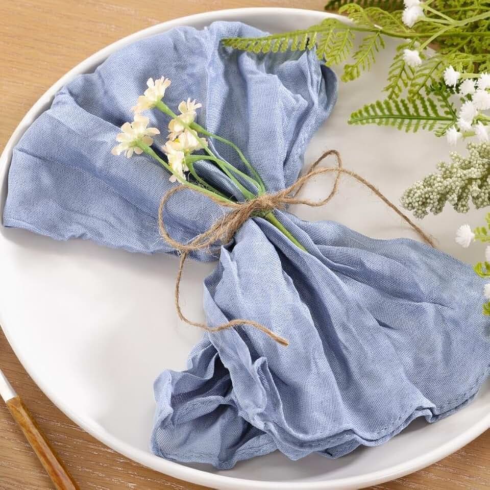 Dusty Blue Cheesecloth Napkins 60 Pack Fall Soft Napkins