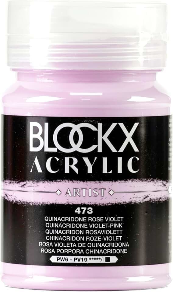 Blockx 65473BXC - Dose 500ml, feine Acrylfarbe, Acrylic Artist, deckend und satiniert, PW 6/PV 19 Quinacridon Rosa Violett, 1 Stück