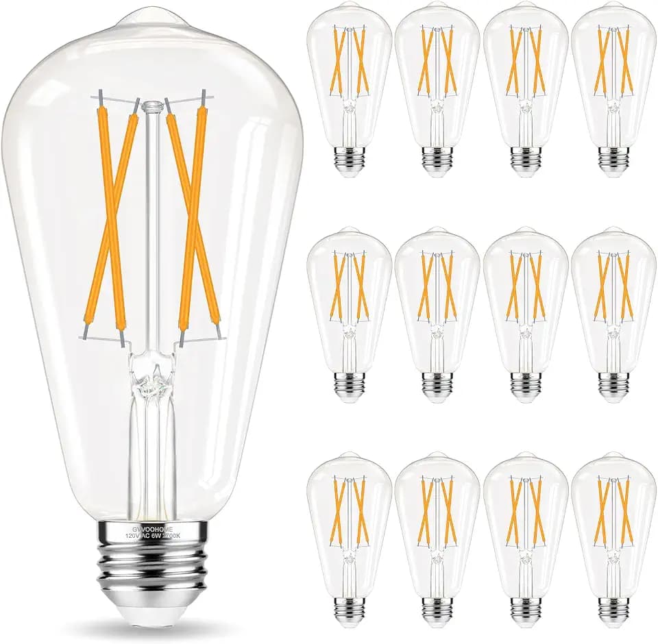 GvvooHome E26 LED Bulb, Soft White 2700K Edison Bulbs, 60 watt Equivalent