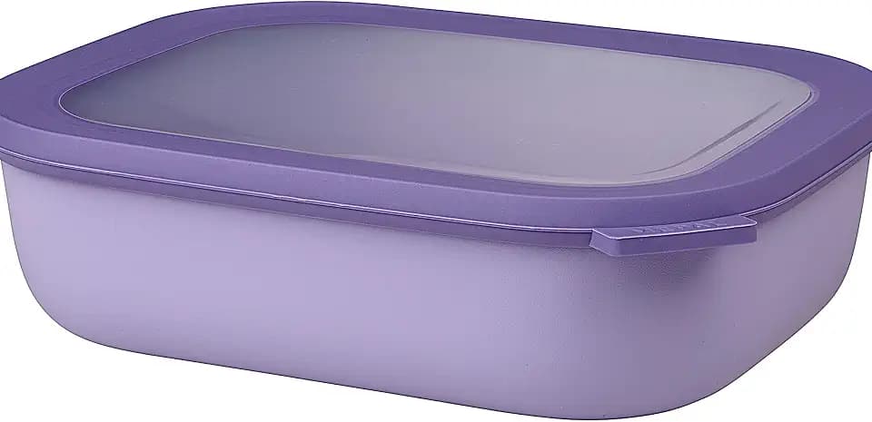 Mepal Multi Bowl Cirqula Rectangular - Mikrowellen Geschir - Geeignet als Luftdichte Aufbewahrungsbox für den Kühlschrank, Mikrowellengeschirr & als Frischhaltedosen - 2000 ml - Vivid lilac