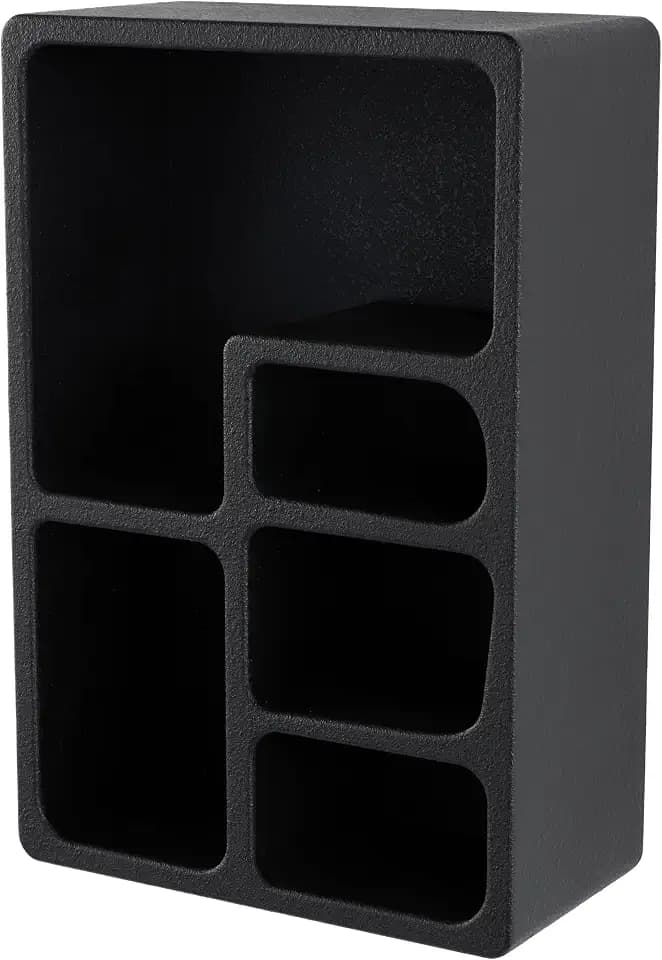Deco 79 Wood Geometric Room Wall Shelf 5 Shelf Floating Shelf, Display Shelf 16" x 8" x 24", Black