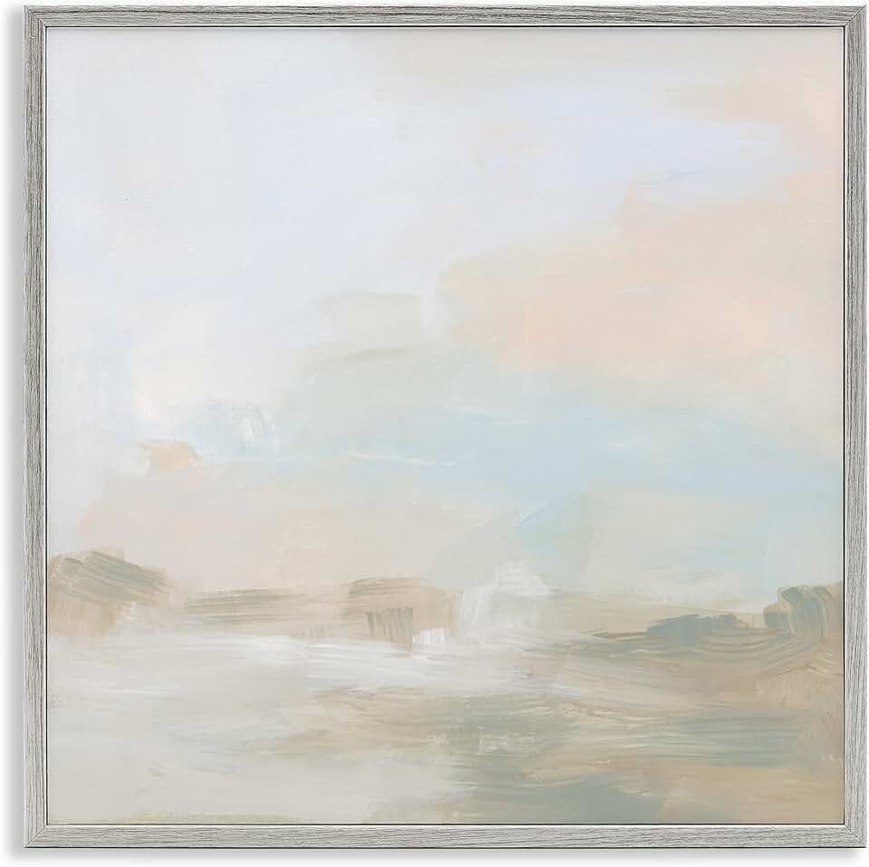 Modern Neutral Landscape Abstract, 24 x 24 Inch Framed Giclée Print