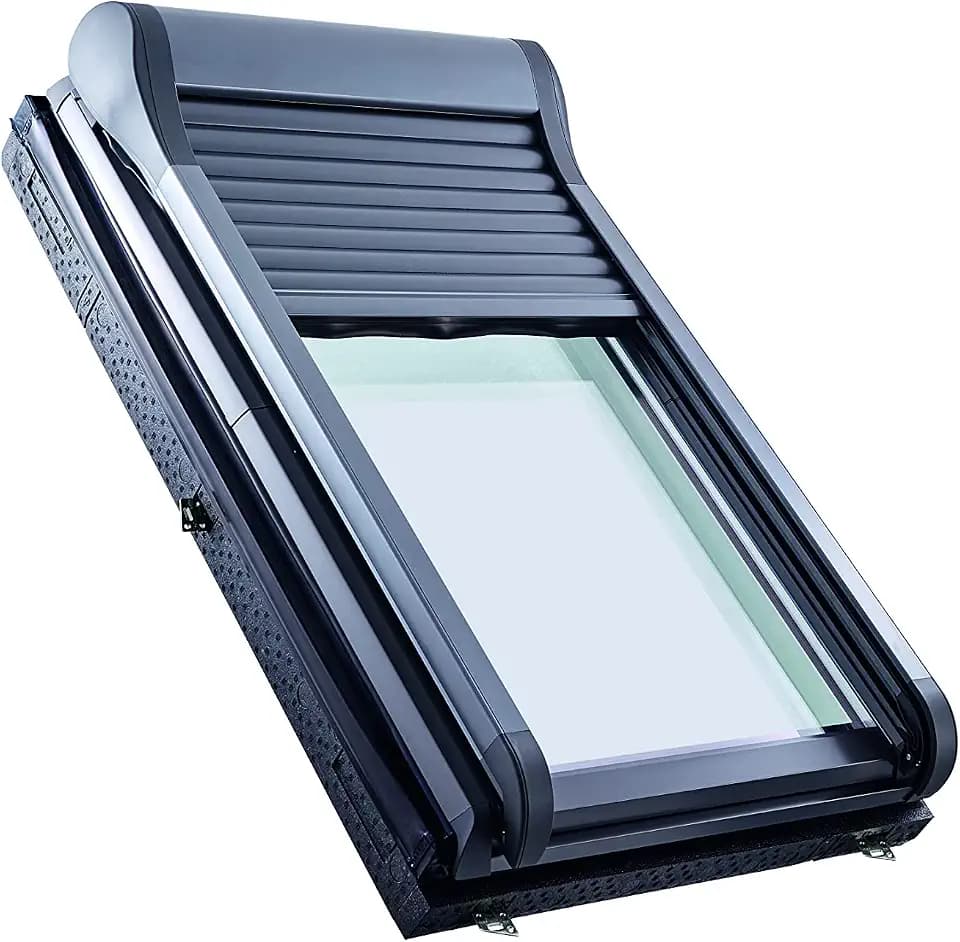 Original Roto Außenrollladen ZRO Rollladen Manuell mit Kurbel Anthrazit Metallic Doppelwandige Alu-Lamellen Außenrollladen für Roto Dachfenster der Baureihe Designo R7 mit Größe 065/118 | 06/11