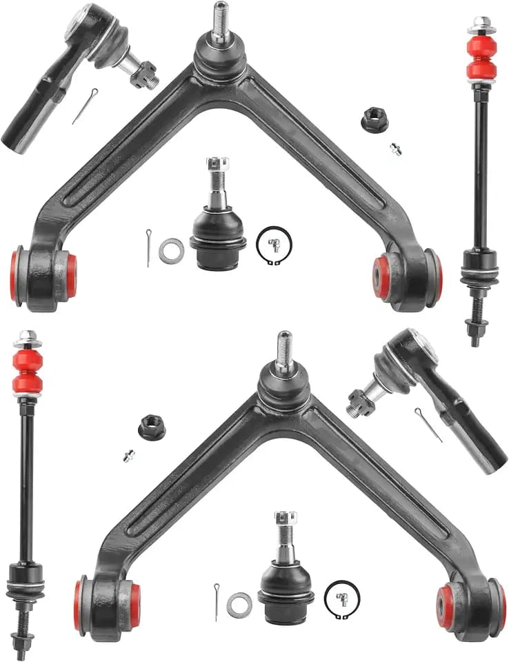 4WD Front End 8pc Suspension Kit for 2002-2005 Dodge Ram 1500, Upgrade Polyurethane Bushings, 2 Upper Control Arms + 2 Lower Ball Joints + 2 Sway Bar Links + 2 Outer Tie Rods