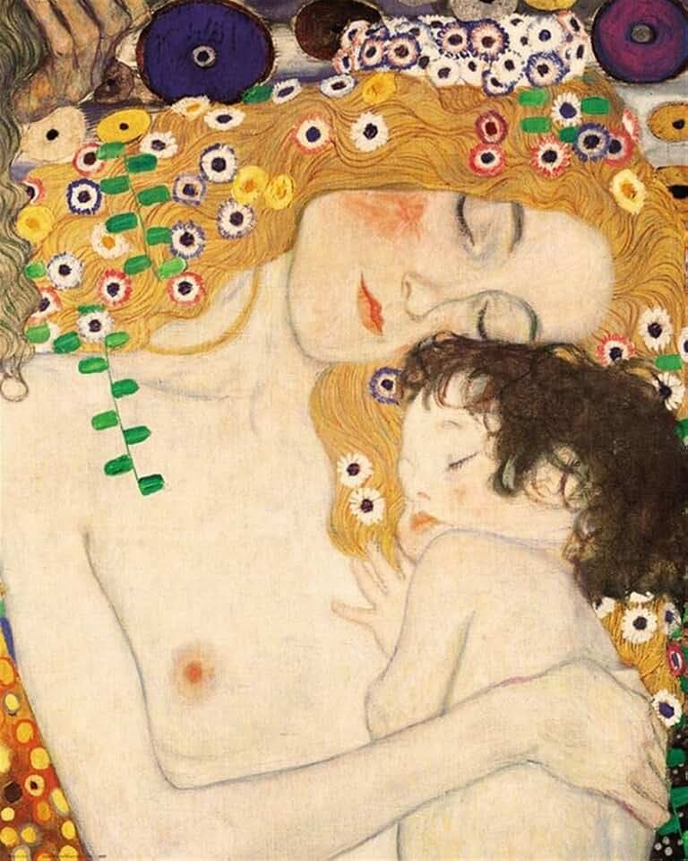 Legendarte - Kunstdruck auf Leinwand - Die Drei Lebensalter Einer Frau (Detail) Gustav Klimt - Wanddeko, Canvas cm. 80x100