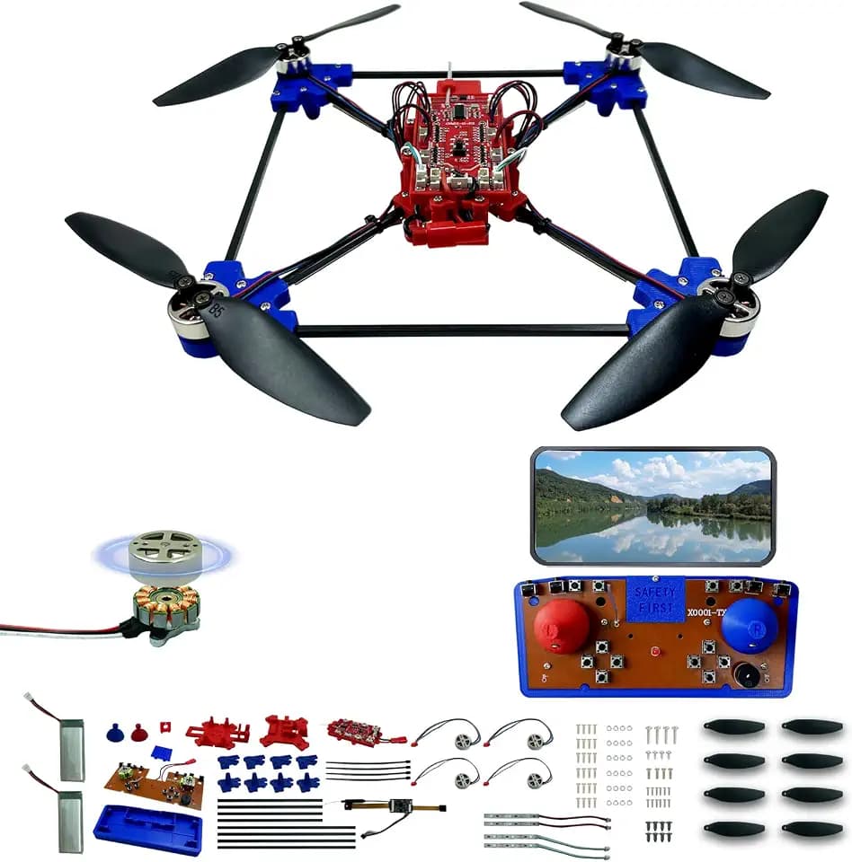 Quadrotor-Drohnen-DIY-Kit Ein einzigartiges STEM-Projekt mit Bürstenlosem Motor, optischem Flussschweben, Ein-Klick-Start und -Landung sowie 360°-Umdrehung für DIY-Enthusiasten, um die Grundlagen der