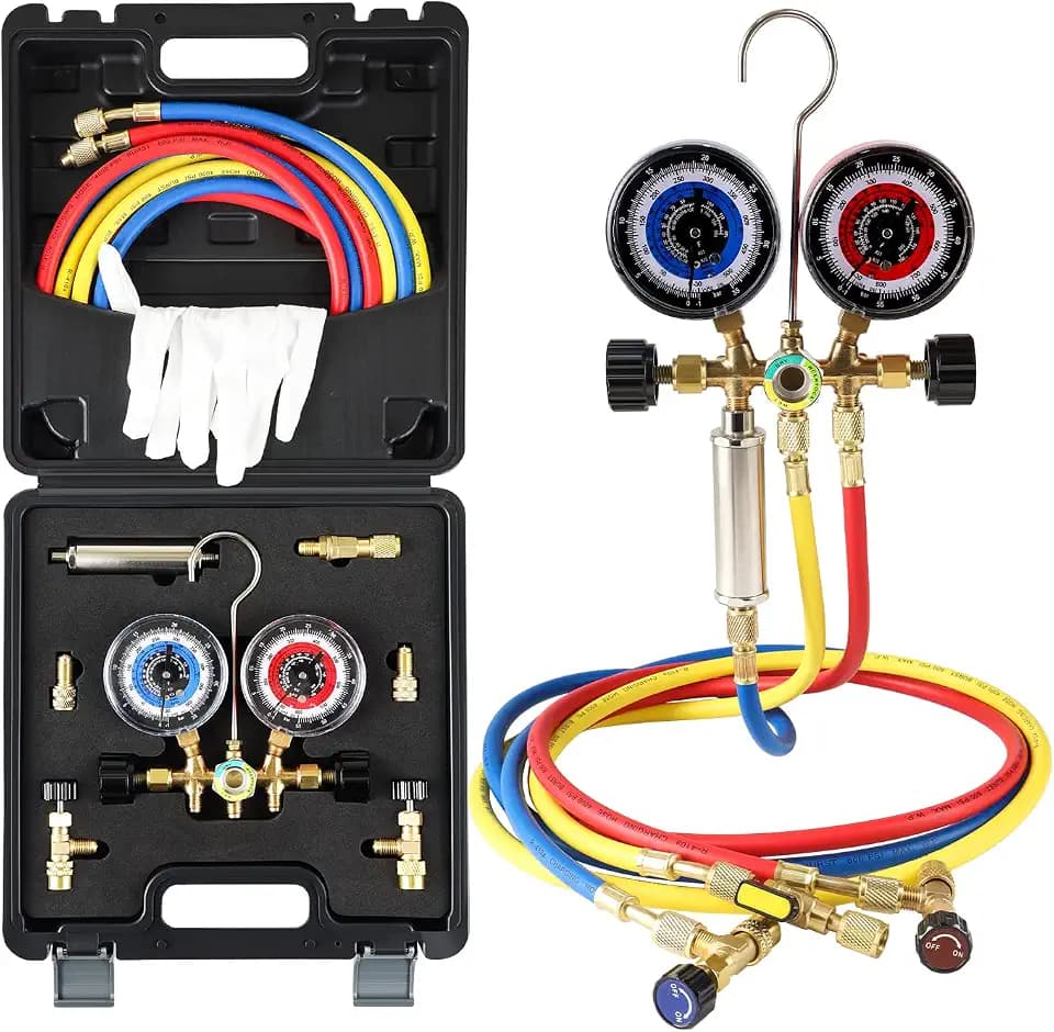 Lichamp HVAC Gauges with Liquid Vaporizer, for 410A R404a R32