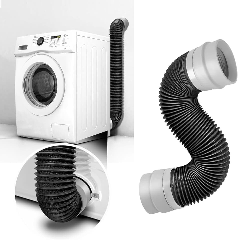 Dryer Vent Hose 4 Inch 8 Feet, Flexible Heat Resistant Dryer Hose for Tight Space, Indoor Dryer Vent Kit with 90 Degree Elbow and Connector