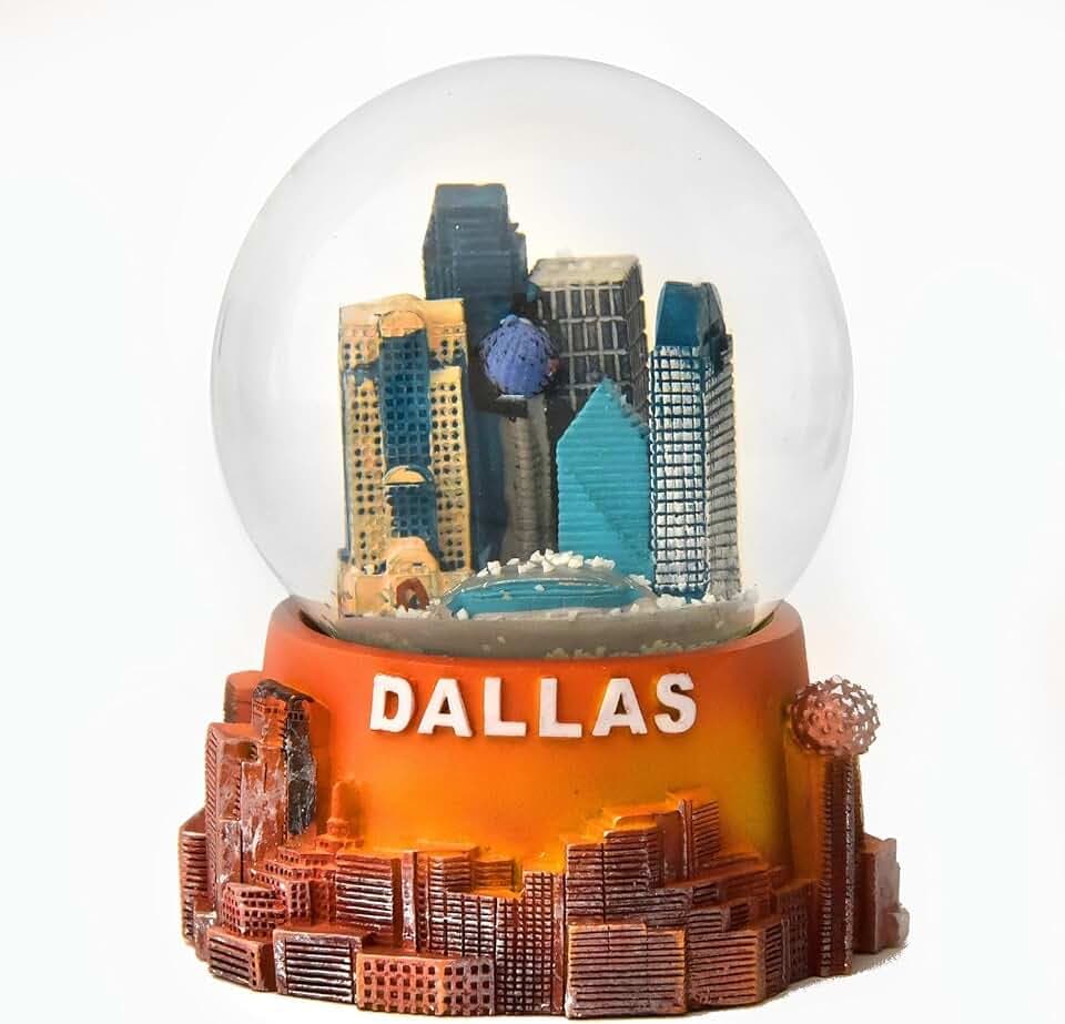 Dallas Texas Snow Globe 65mm Tri-State Souvenir and Novelty