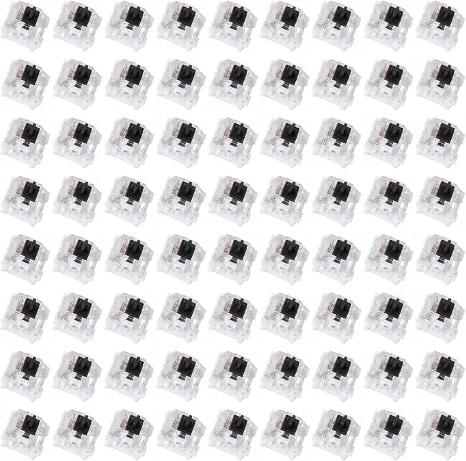 72 Black Mechanical Keyboard Switches 3Pin Key Clicker Replacement