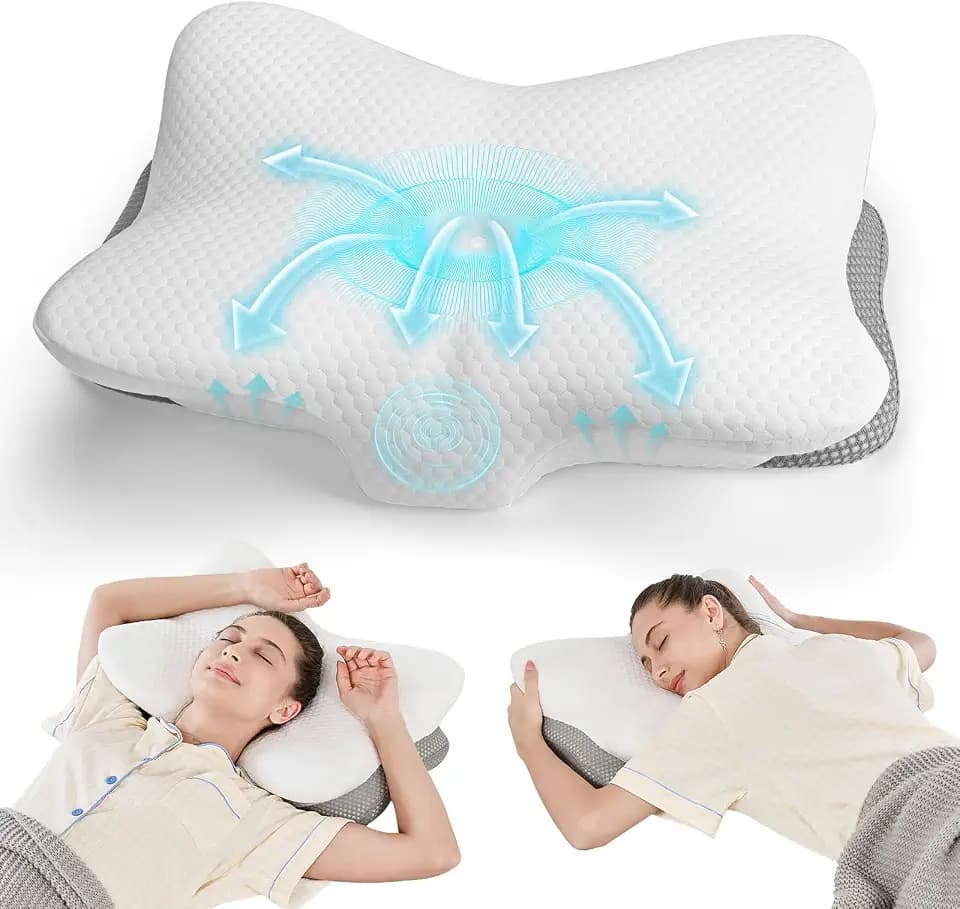 JOYENERGY Ergonomic Memory Foam Cervical Pillow for Neck and Shoulder Pain