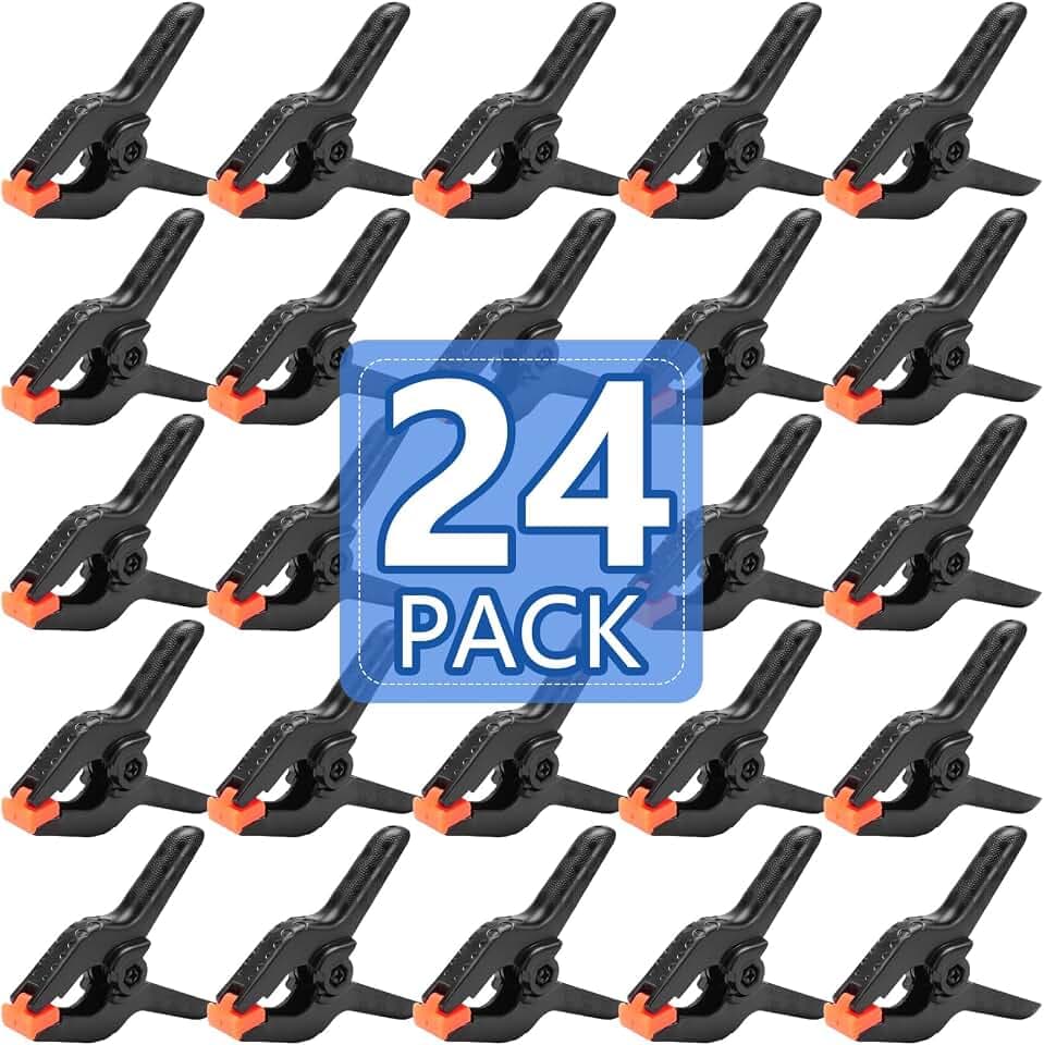 24 Pack 3.5 inch Plastic Spring Clamps, Backdrop Clips