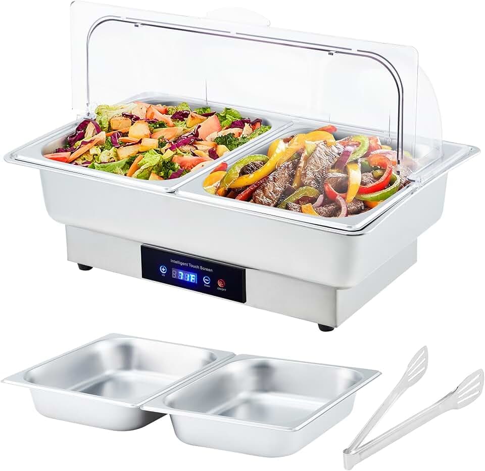 Garvee Electric Chafing Dish 9QT Stainless Steel Food Warmer Temp Control