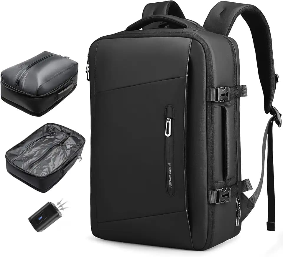 MS Mark Ryden Vacuum Backpack Travel with Pump | 50% More Space Saving for Travel | Waterproof Compression Backpack