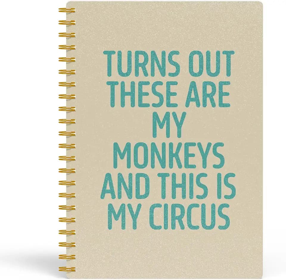 EKGJW Funny Notebooks for Work,Beige Aesthetic Journal, Funny Boss Day Gifts, Boss Gifts for Men Women, Funny Gifts for Boss, Boss Office Decor, Spiral Notebook 5.5x8.3 Inch