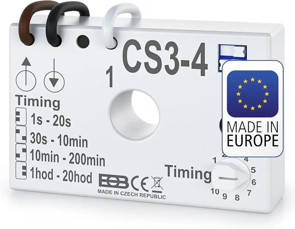 ELEKTROBOCK CS3-4 Zeitrelais - Nachlaufrelais 230 V - Für Lüfter und Beleuchtung - Verzögerte Abschaltung - Unterputz-Einbau - Anschluss ohne Nullleiter