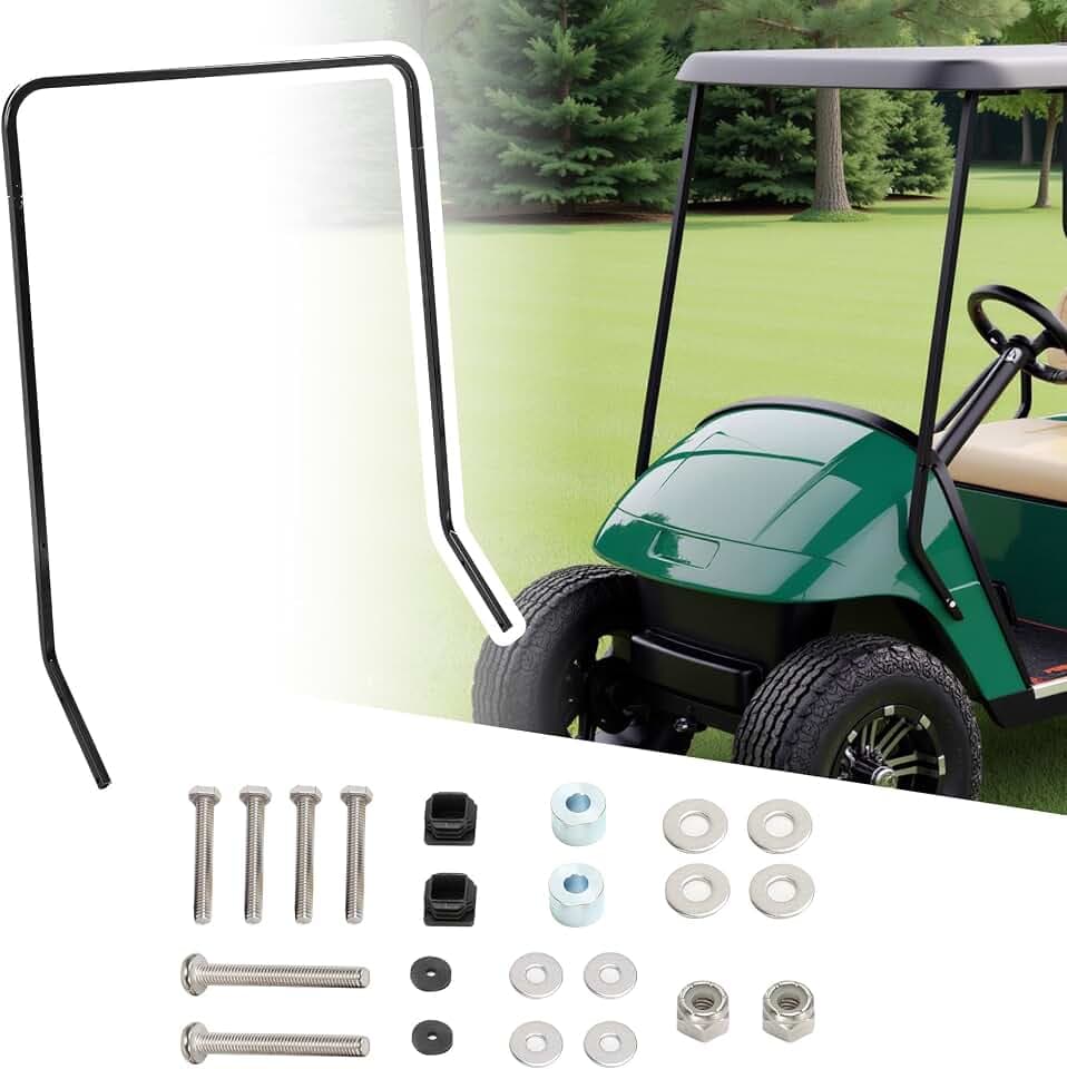 10L0L Golf Cart Front Strut Roof Support Frame for EZGO TXT 2014-Up, Heavy-Duty Steel Struts Replacement Kit