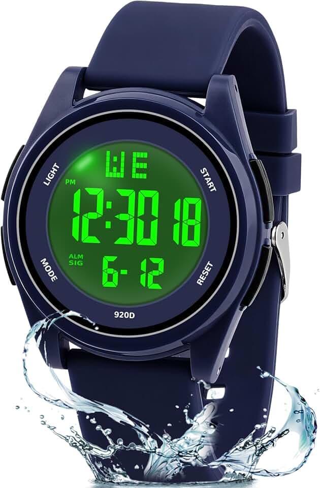 Juboos Digital Watch Men Women 50M Waterproof Sports Military