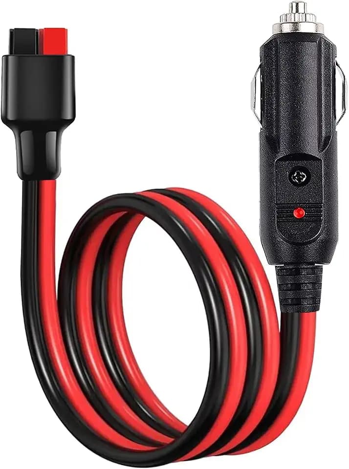 Car Cigarette Lighter Plug with Internal 15 Amp Fuse14AWG Extension Cable Adapter Compatible with Anderson Power Pole Connectors- 3.3ft/1m