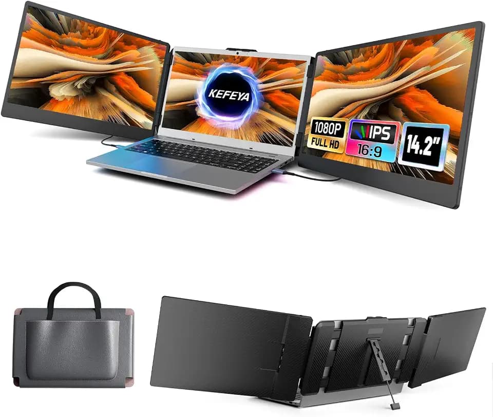 KEFEYA Laptop Screen Extender, FHD 1080P IPS Portable Monitor for Laptop