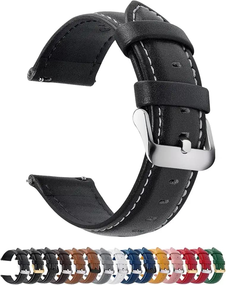12 Farben Uhrenarmband 22mm Lederarmband für Smartwatch Universal-Uhr