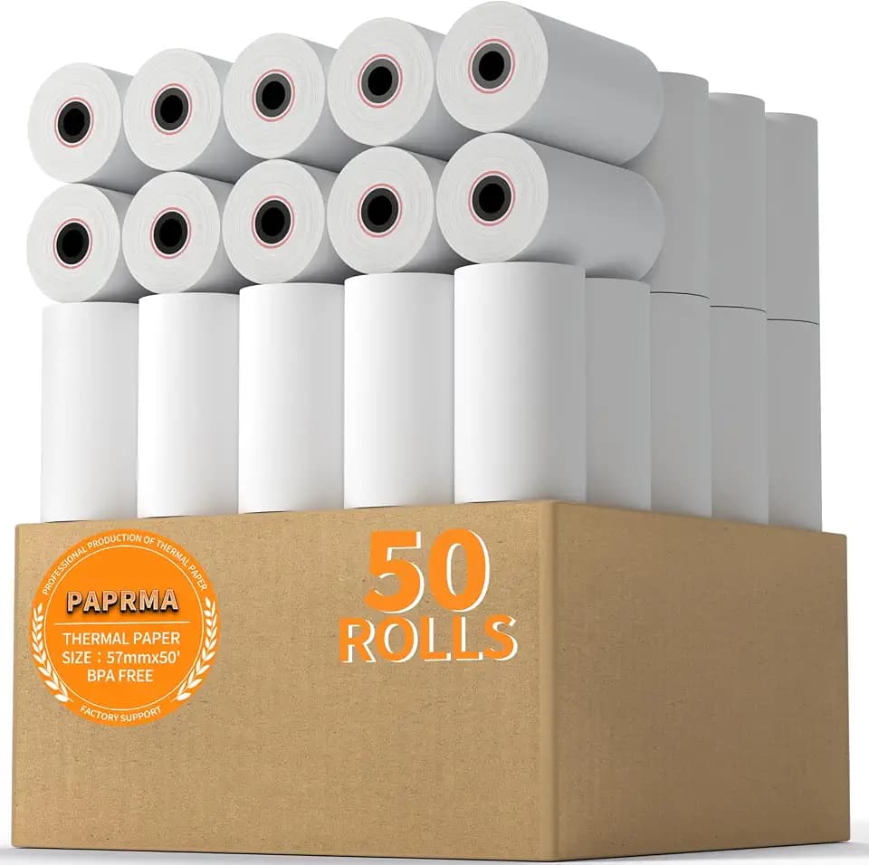 2 1/4'' x 50' Thermal Receipt Paper 50 Rolls 2.25"x50ft Receipt Roll