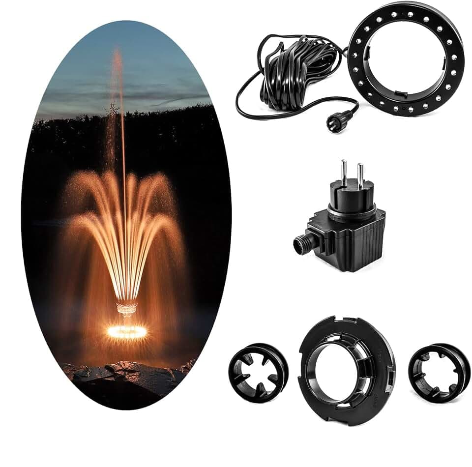 CLGarden Fontänenbeleuchtung LED Ring LEDR20 Beleuchtung für Fontäne Schaumsprudler Wasserspiel Springbrunnen Pumpe
