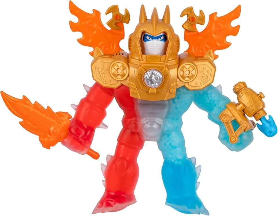 Heroes of Goo Jit Zu Goo-Tron Supreme Superhero Toys, Combines The Power of Blazagon, Pantaro & Thrash in 1 Ultimate Hero, 3 Different Goo Fillings, 35+ Phrases & Lights, Face Swap & Triple Attack