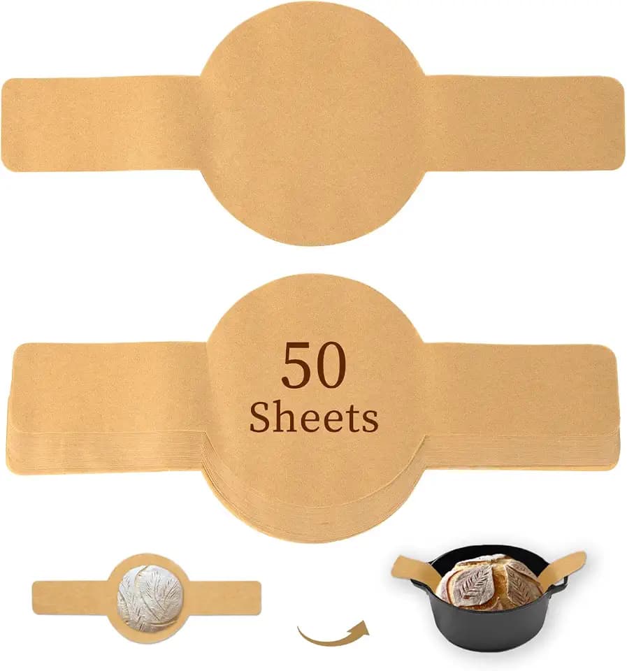 BlissBoard Disposable Parchment Bread Sling for Dutch Oven 50 Pcs