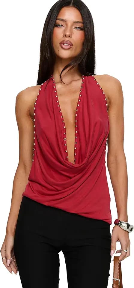 Princess Polly Women's Khoda Studded Halter Top